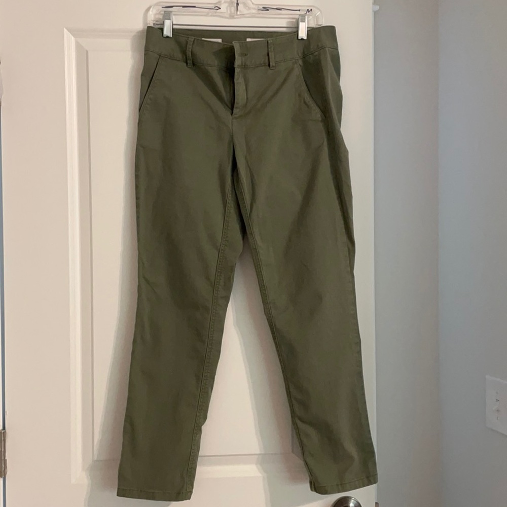 Loft girlfriend chino green pant, sz 4